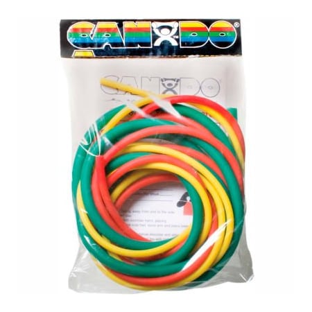 Fabrication Enterprises CanDo Low Powder Exercise Tubing PEP Pack, 6' Tubing, Easy -Yellow, Red, Green) 1271320